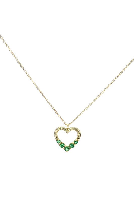 Collar Corazón Esmeralda y Diamantes