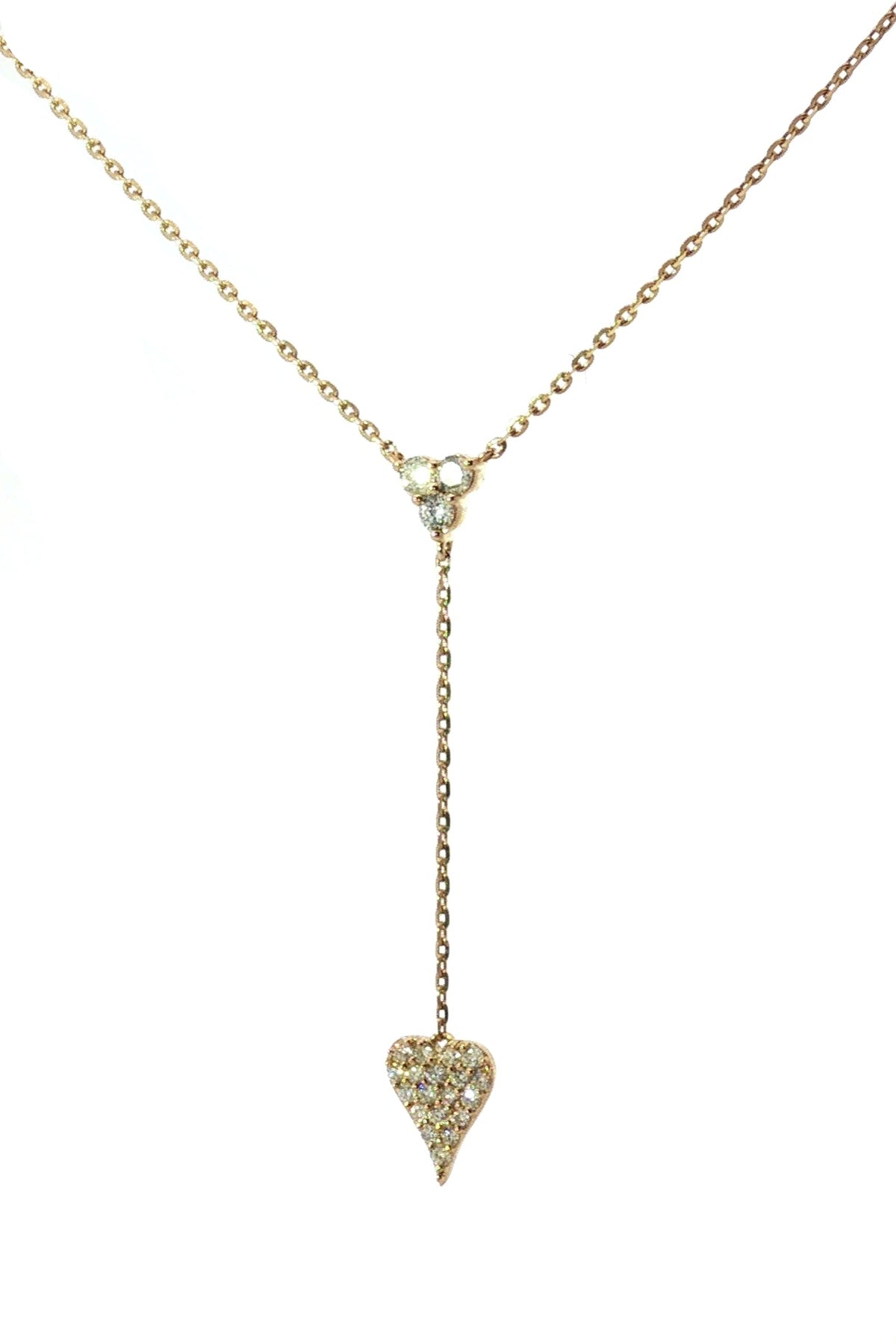 Collar Corazón Lariat Diamantes