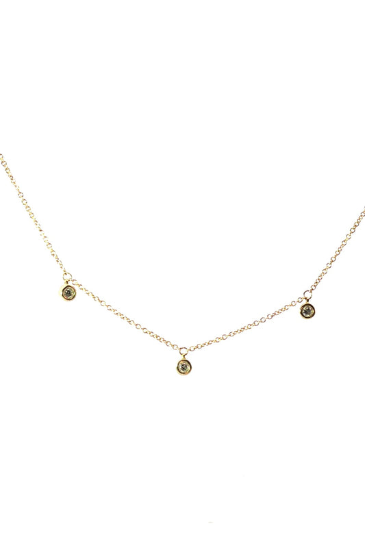 Collar 3 Diamantes Bisel