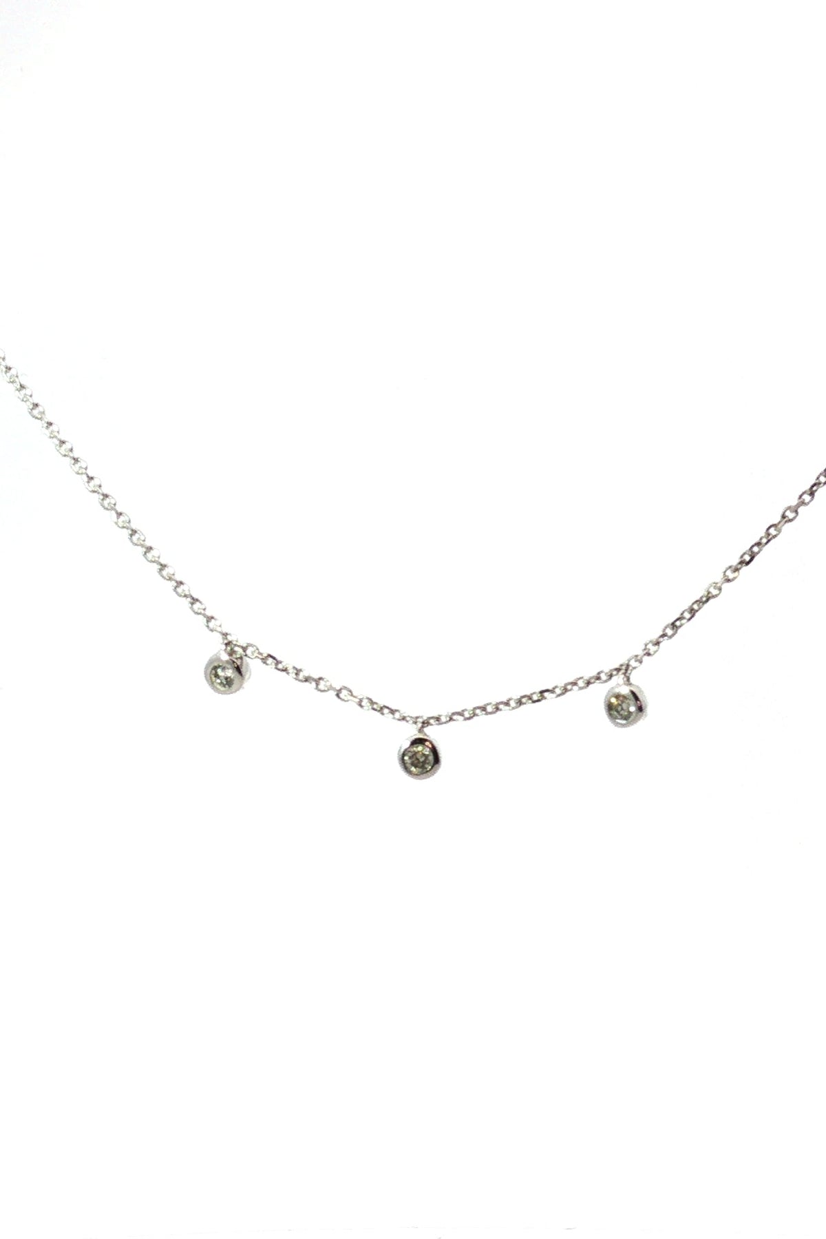 Collar 3 Diamantes Colgantes Bisel