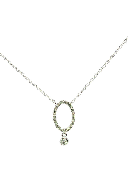 Collar Ovalo Diamante Flotante