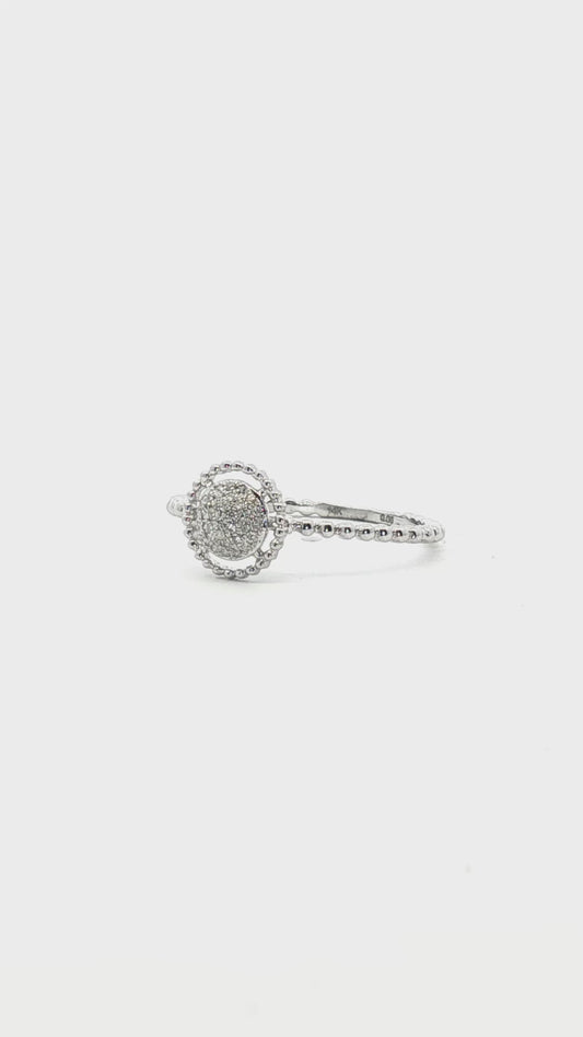 Anillo Oval Diamantes Pavé
