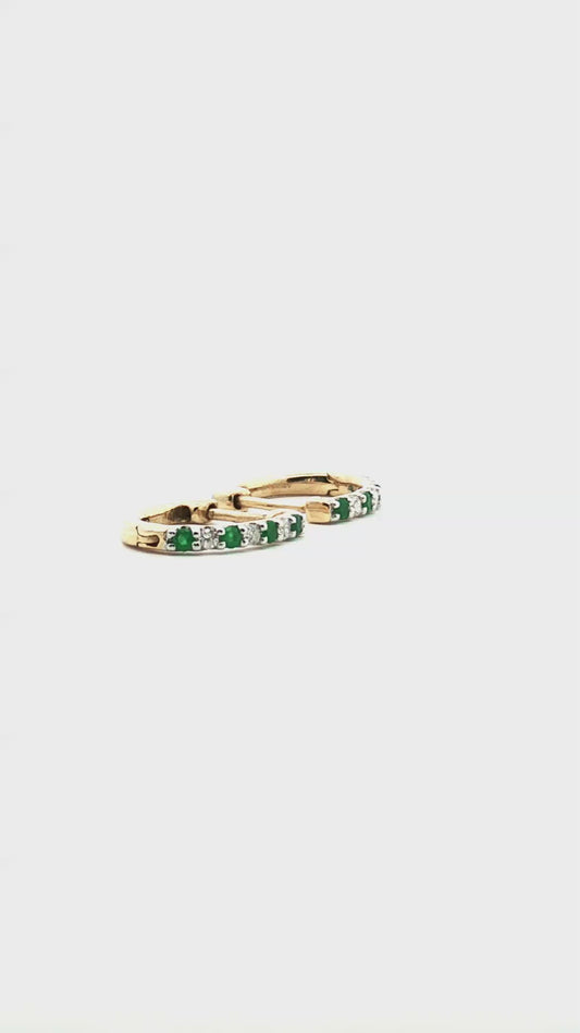 Aros Argolla Esmeraldas y Diamantes