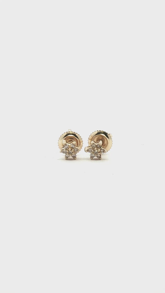 Aros Flor Diamantes Mini