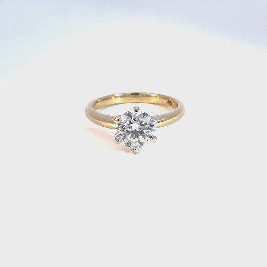 Anillo Solitario Oro y Platino