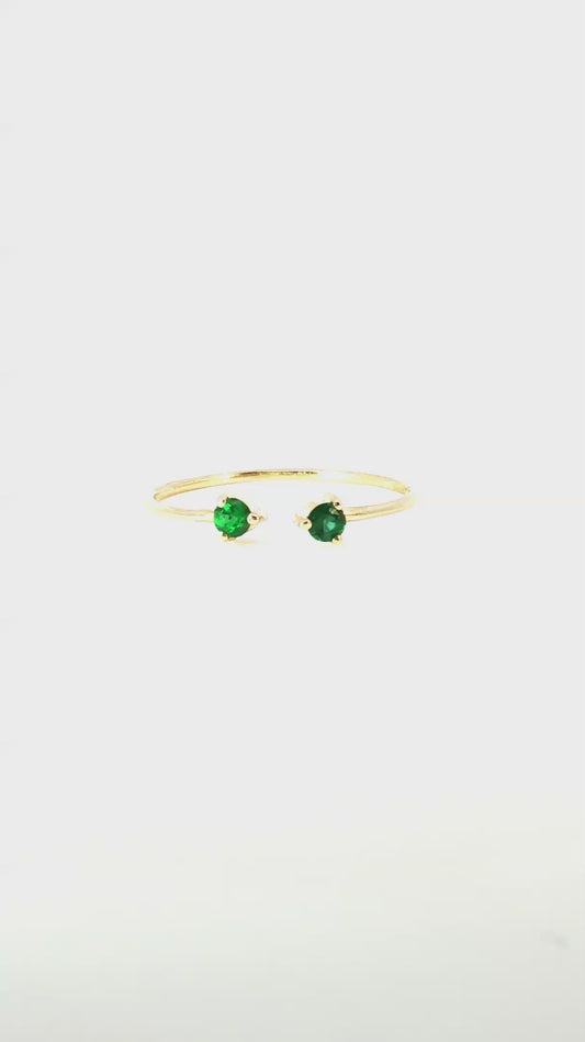 Anillo Abierto Esmeralda