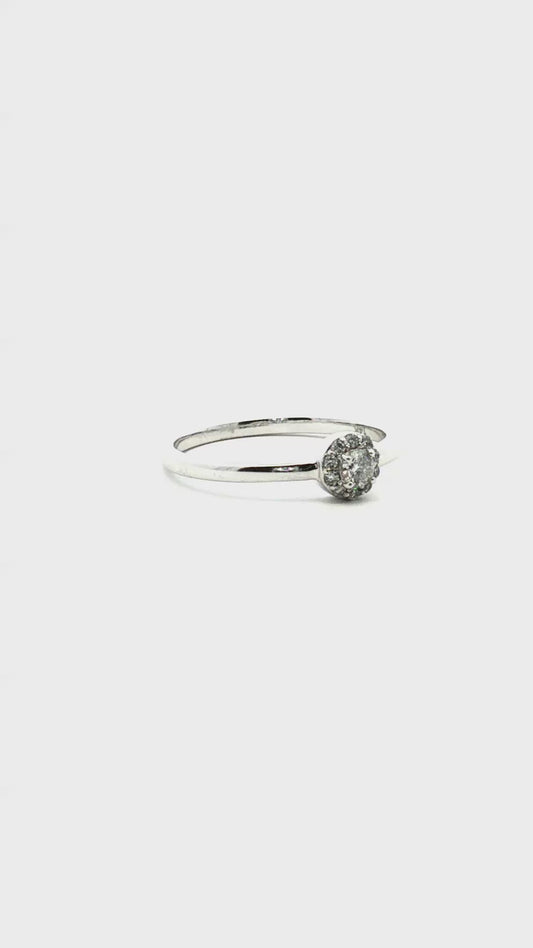 Anillo Solitario Halo