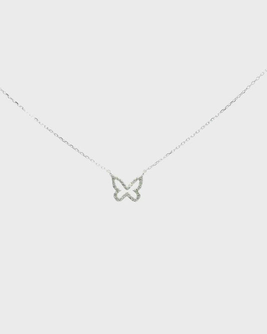Collar Mariposa Borde Diamantes